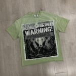 F803# P67 FIRST ROW Breaking News Warning From Heaven Cropped Tee 2026ss欧美街头潮牌短袖T恤