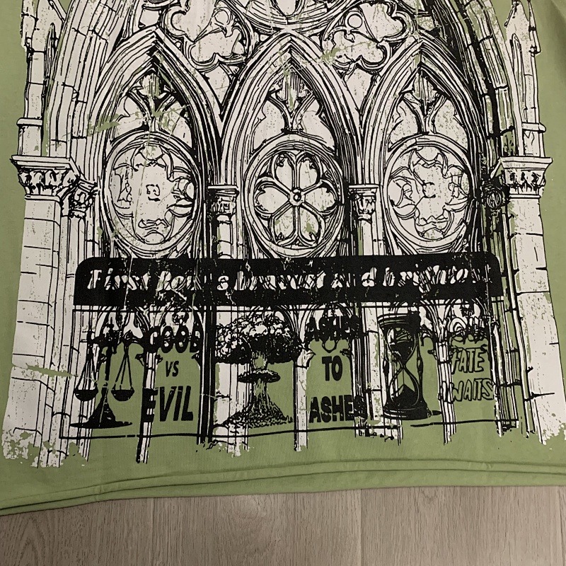 F803# P67 FIRST ROW Breaking News Warning From Heaven Cropped Tee 2026ss欧美街头潮牌短袖T恤