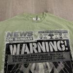 F803# P67 FIRST ROW Breaking News Warning From Heaven Cropped Tee 2026ss欧美街头潮牌短袖T恤