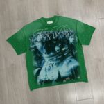 F510# P75 FIRST ROW LOST UTOPIA UNIVERSE CROPPED TEE白墨直喷烫钻高品质纯棉短袖T恤