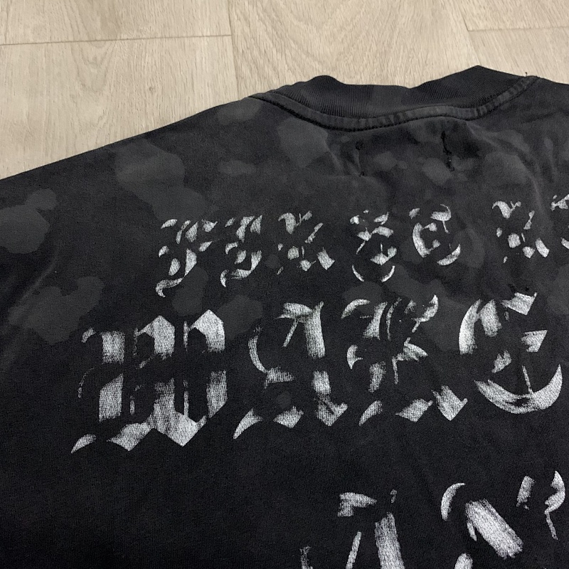 F105# P77 FIRST ROW WAKE UP AND BE FIERCE APPLIQUE TEE潮牌高品质皮革绣花时尚短袖T恤