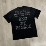 F105# P77 FIRST ROW WAKE UP AND BE FIERCE APPLIQUE TEE潮牌高品质皮革绣花时尚短袖T恤