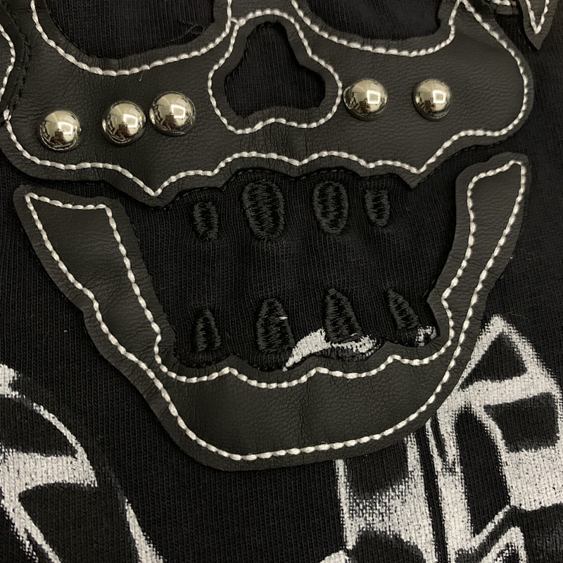 F105# P77 FIRST ROW WAKE UP AND BE FIERCE APPLIQUE TEE潮牌高品质皮革绣花时尚短袖T恤