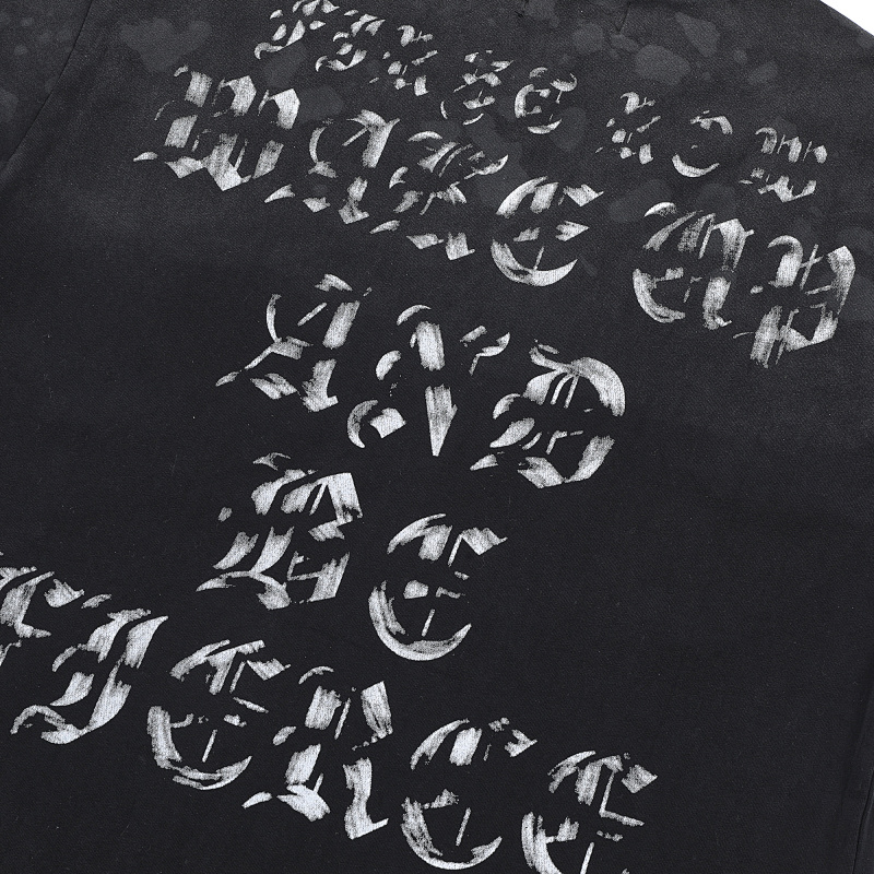 F105# P77 FIRST ROW WAKE UP AND BE FIERCE APPLIQUE TEE潮牌高品质皮革绣花时尚短袖T恤