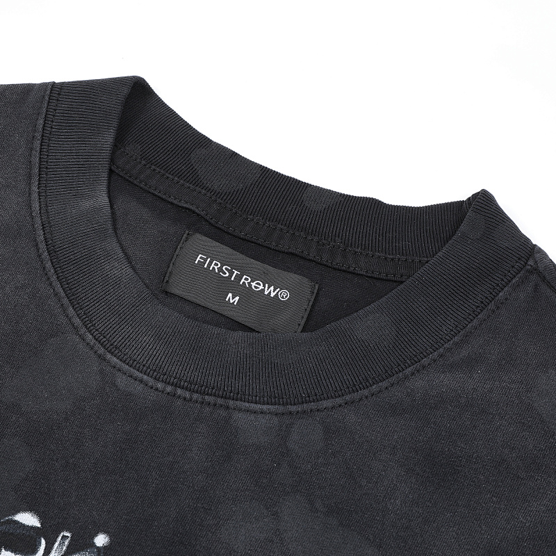 F105# P77 FIRST ROW WAKE UP AND BE FIERCE APPLIQUE TEE潮牌高品质皮革绣花时尚短袖T恤