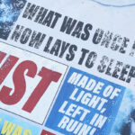 F512# P72 FIRST ROW LOST UTOPIA RUINS DREAM CROPPED TEE美国潮牌白墨直喷高品质烫钻短袖T恤