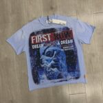 F512# P72 FIRST ROW LOST UTOPIA RUINS DREAM CROPPED TEE美国潮牌白墨直喷高品质烫钻短袖T恤