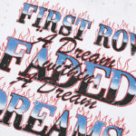 F511# P65 FIRST ROW LOST UTOPIA BURNING FLAME TEE最新洛杉矶潮牌短袖T恤