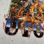 F511# P65 FIRST ROW LOST UTOPIA BURNING FLAME TEE最新洛杉矶潮牌短袖T恤