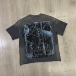 F513# P72 FIRST ROW LOST UTOPIA UNEARTH CROPPED TEE 白墨直喷透气烫钻短袖T恤