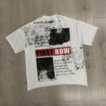 F506# P68(白色） P70(灰色) FIRST ROW BREAKING NEWS BURNING FLAMES CROPPED TEE时尚烫钻潮牌短袖