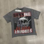 F506# P68(白色） P70(灰色) FIRST ROW BREAKING NEWS BURNING FLAMES CROPPED TEE时尚烫钻潮牌短袖