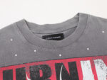 F506# P68(白色） P70(灰色) FIRST ROW BREAKING NEWS BURNING FLAMES CROPPED TEE时尚烫钻潮牌短袖