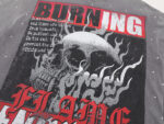 F506# P68(白色） P70(灰色) FIRST ROW BREAKING NEWS BURNING FLAMES CROPPED TEE时尚烫钻潮牌短袖