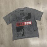 F506# P68(白色） P70(灰色) FIRST ROW BREAKING NEWS BURNING FLAMES CROPPED TEE时尚烫钻潮牌短袖