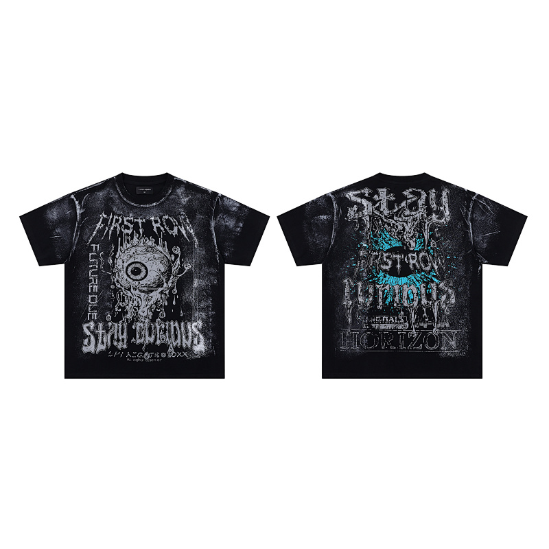 F106# P58 FIRST ROW STAY CURIOUS EYEBALL FOIL TEE街头潮牌短袖