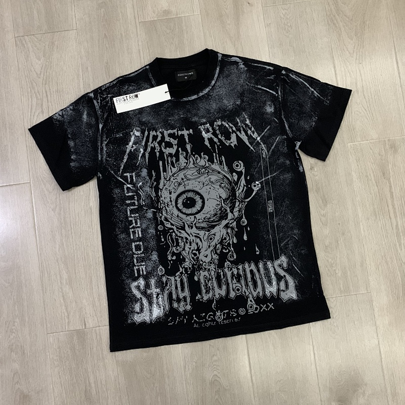 F106# P58 FIRST ROW STAY CURIOUS EYEBALL FOIL TEE街头潮牌短袖