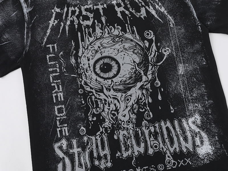 F106# P58 FIRST ROW STAY CURIOUS EYEBALL FOIL TEE街头潮牌短袖