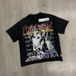 F515# P68 FIRST ROW LOST UTOPIA ILLUSION CROPPED TEE满幅烫钻街头时尚短袖T恤
