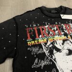 F515# P68 FIRST ROW LOST UTOPIA ILLUSION CROPPED TEE满幅烫钻街头时尚短袖T恤