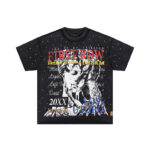 F515# P68 FIRST ROW LOST UTOPIA ILLUSION CROPPED TEE满幅烫钻街头时尚短袖T恤
