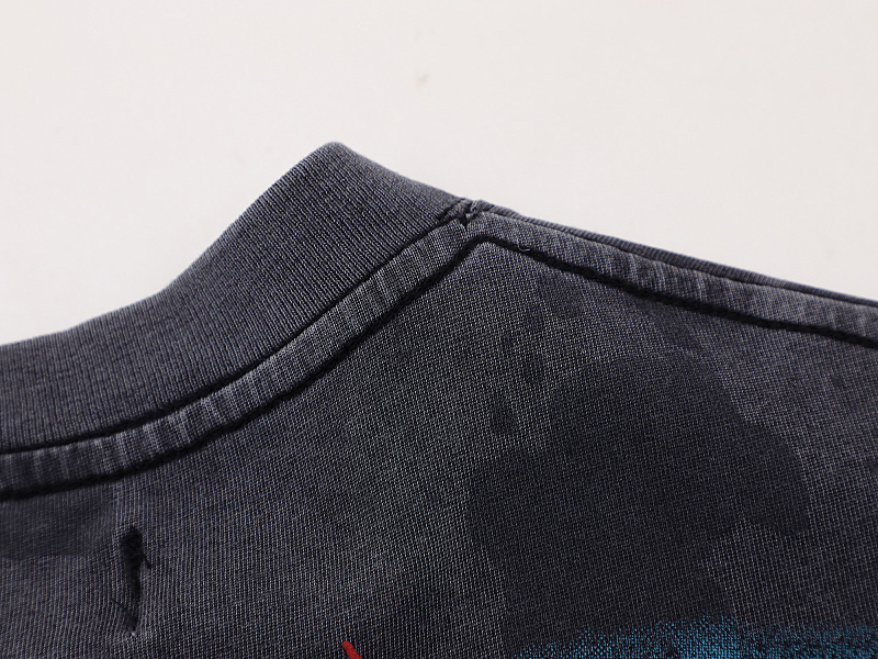 F508# P55 FIRST ROW WARNING NOT SO QUIET WOLF CROPPED TEE洗水做旧高品质短袖