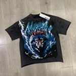 F508# P55 FIRST ROW WARNING NOT SO QUIET WOLF CROPPED TEE洗水做旧高品质短袖
