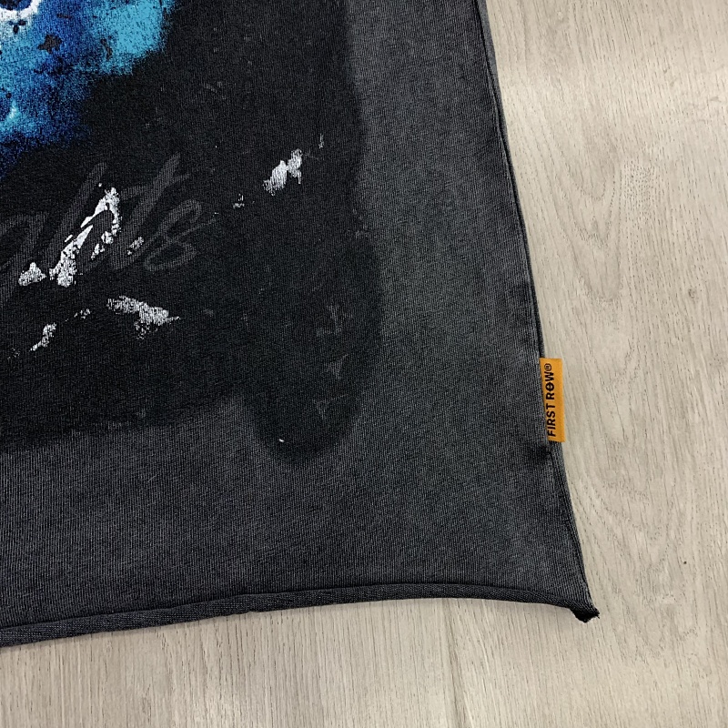F508# P55 FIRST ROW WARNING NOT SO QUIET WOLF CROPPED TEE洗水做旧高品质短袖