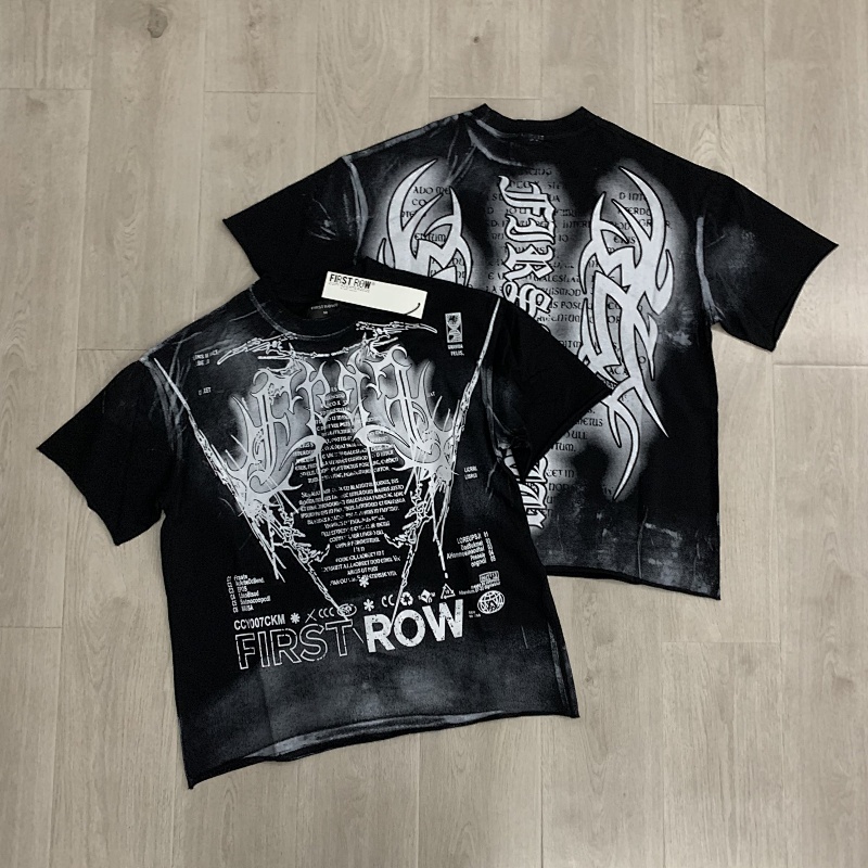 F505# P55 FIRST ROW Y2K TRIBAL CROP TEE 2026最新时尚欧美潮牌短袖