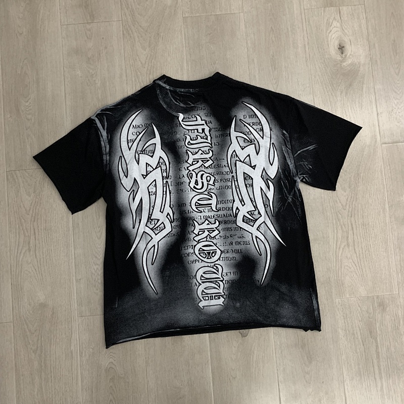 F505# P55 FIRST ROW Y2K TRIBAL CROP TEE 2026最新时尚欧美潮牌短袖