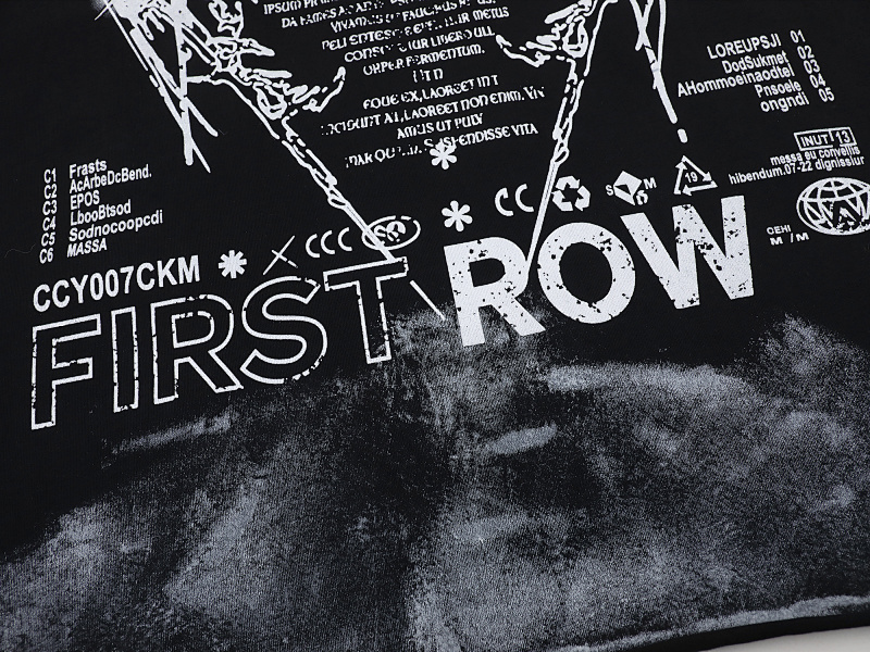 F505# P55 FIRST ROW Y2K TRIBAL CROP TEE 2026最新时尚欧美潮牌短袖