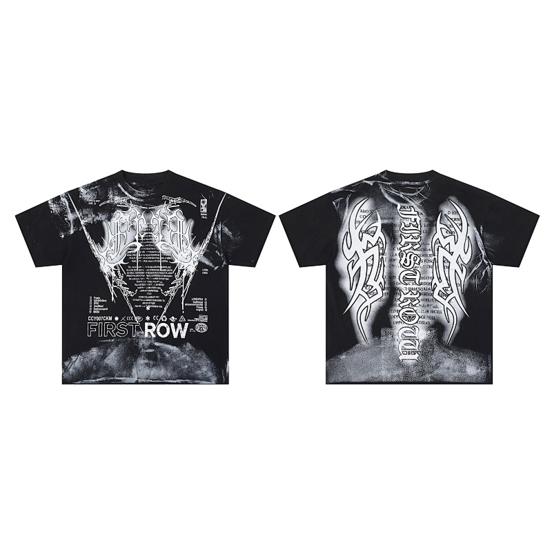 F505# P55 FIRST ROW Y2K TRIBAL CROP TEE 2026最新时尚欧美潮牌短袖