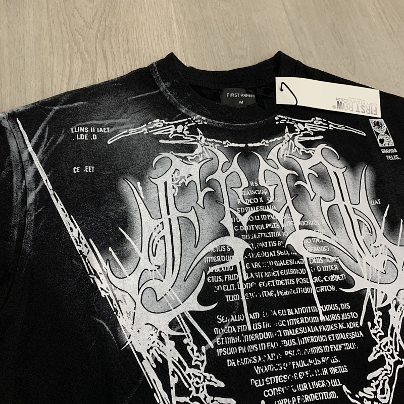F505# P55 FIRST ROW Y2K TRIBAL CROP TEE 2026最新时尚欧美潮牌短袖