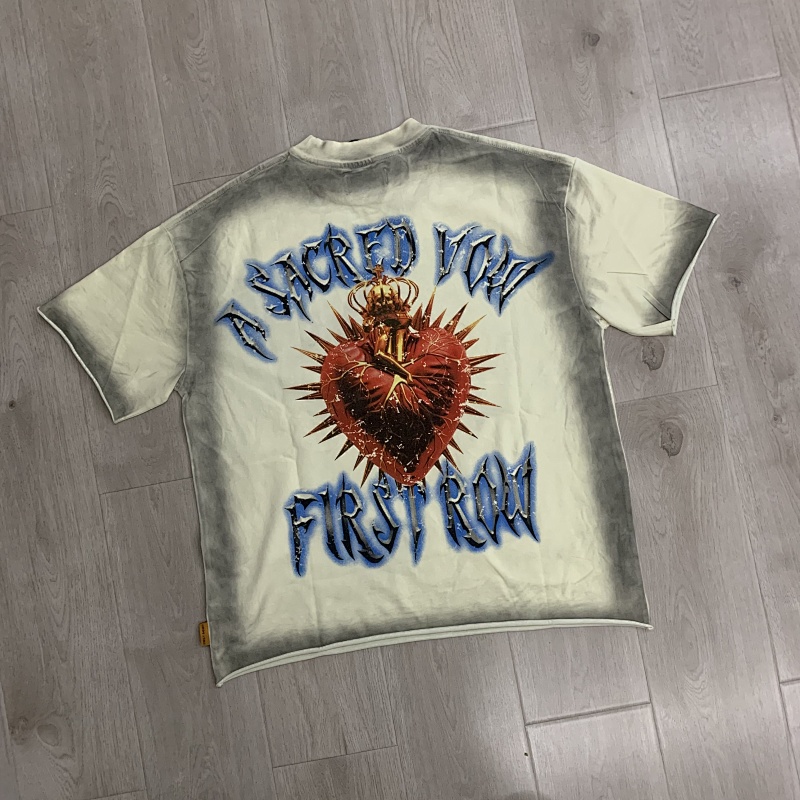 F501# P65 First Row A Sacred Vow Angel Tee 时尚烫钻潮牌短袖