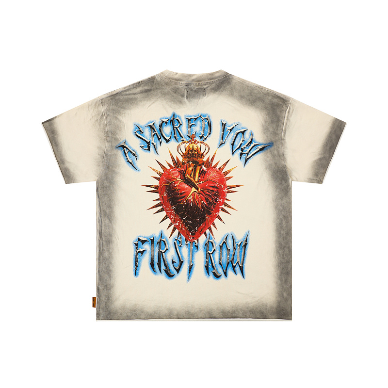F501# P65 First Row A Sacred Vow Angel Tee 时尚烫钻潮牌短袖