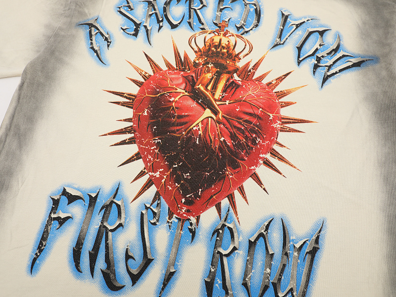 F501# P65 First Row A Sacred Vow Angel Tee 时尚烫钻潮牌短袖