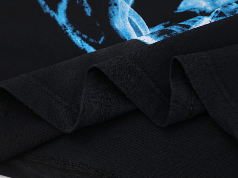 F103# P63 FIRST ROW WAKE UP AND BE FIERCE FLAME APPLIQUE TEE火焰时尚潮牌短袖