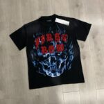 F103# P63 FIRST ROW WAKE UP AND BE FIERCE FLAME APPLIQUE TEE火焰时尚潮牌短袖