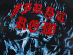 F103# P63 FIRST ROW WAKE UP AND BE FIERCE FLAME APPLIQUE TEE火焰时尚潮牌短袖