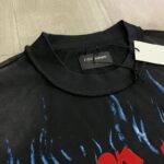F103# P63 FIRST ROW WAKE UP AND BE FIERCE FLAME APPLIQUE TEE火焰时尚潮牌短袖