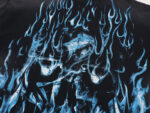 F102# P63 FIRST ROW WAKE UP AND BE FIERCE FLAME TEE烫钻洗水做旧短袖T恤