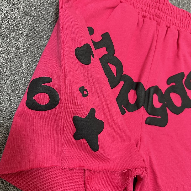 7101#玫红毛圈短裤 s~xl p65