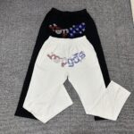 7799#《图案全钻》黑色 白色毛圈面料s~xl上衣p95.2699#黑色裤子p100