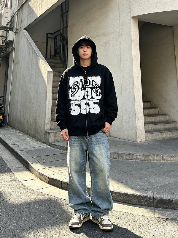 7796#黑色摇粒绒拉链s-xLp100