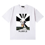 编号3072，Purple Brand反战主题蘑菇云印花高品质双纱纯棉休闲短袖T恤男女