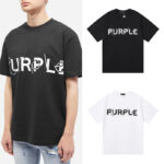 编号3001，新晋潮牌purple brand简单纯色heavy logo印花高克重双纱纯棉短袖T恤男女