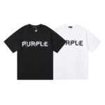 编号3001，新晋潮牌purple brand简单纯色heavy logo印花高克重双纱纯棉短袖T恤男女