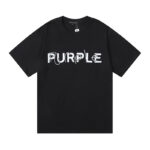 编号3001，新晋潮牌purple brand简单纯色heavy logo印花高克重双纱纯棉短袖T恤男女