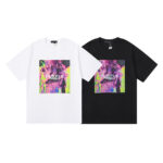 编号3002，欧美街头潮牌purple brand紫色抽象元素印花高品质纯棉休闲短袖T恤男女