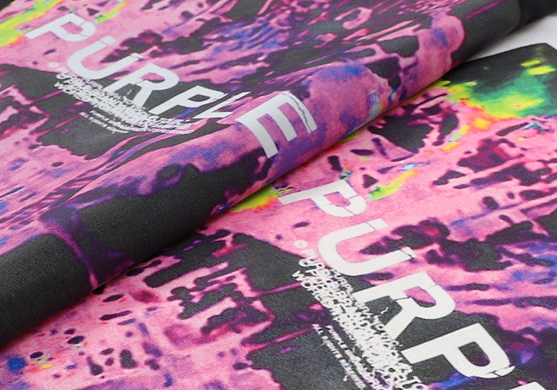 编号3002，欧美街头潮牌purple brand紫色抽象元素印花高品质纯棉休闲短袖T恤男女